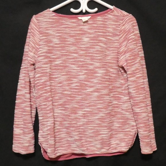 H&M | small | Women's Casual Knitted Long Sleeve Boat Neck Sweater | Red & White - Picture 1 of 15